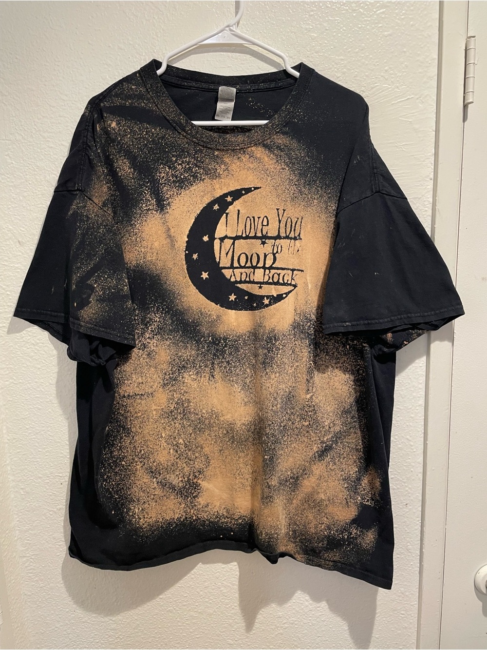Oversized Grunge Bleach Dye Celestial Moon Tee 3XL 🌙